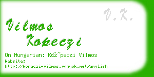 vilmos kopeczi business card
